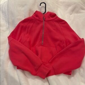 Vibrant Red Quarter-Zip Sweatshirt
